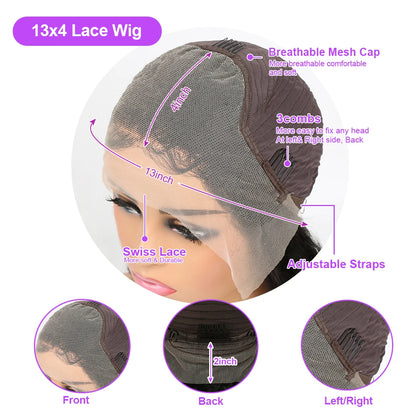 200 densité courte Bob droite 13x6 HD dentelle frontale perruque cheveux humains pré-plumés sans colle perruques cheveux humains 7x5 fermeture perruque