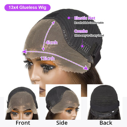 200 densité courte Bob droite 13x6 HD dentelle frontale perruque cheveux humains pré-plumés sans colle perruques cheveux humains 7x5 fermeture perruque