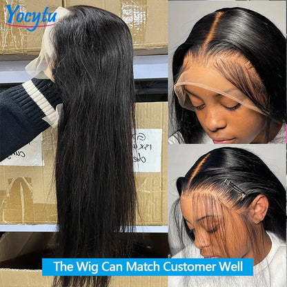 28 30 Pouces Perruques Cheveux Humains YOCYTU 13X6 lisse Perruque Peruvian Haut Qualité Pour Femme HD Transparent Lace Front Wigs Human Hair